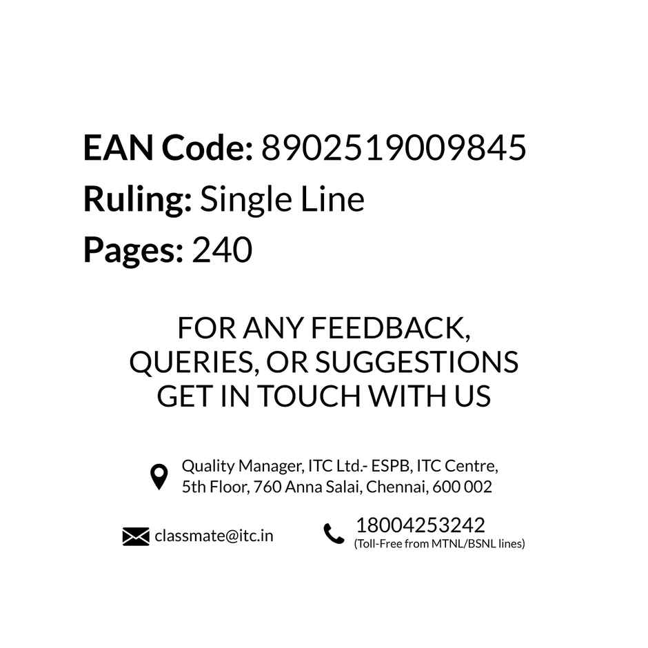 Classmate Notebook| Assorted - A4, Ruled, Single Line - 2000984