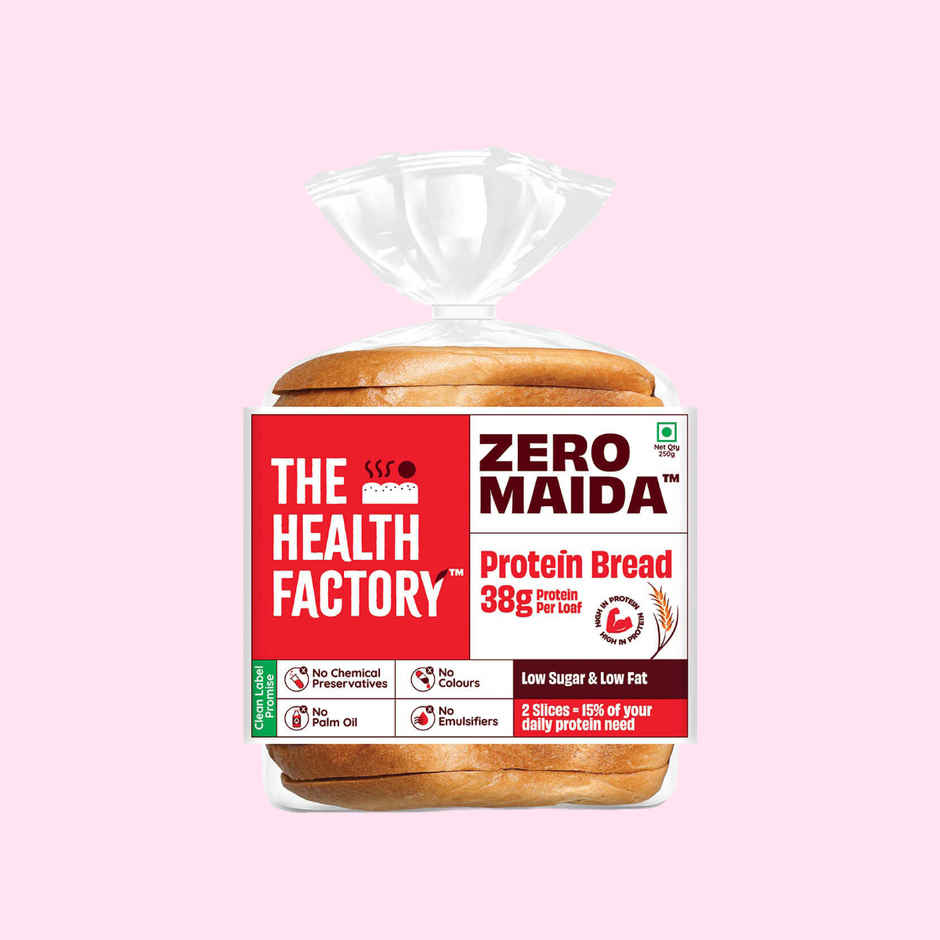 The Health Factory Protein Bread | Zero Maida | 38g High Protein | Whole Wheat Bread