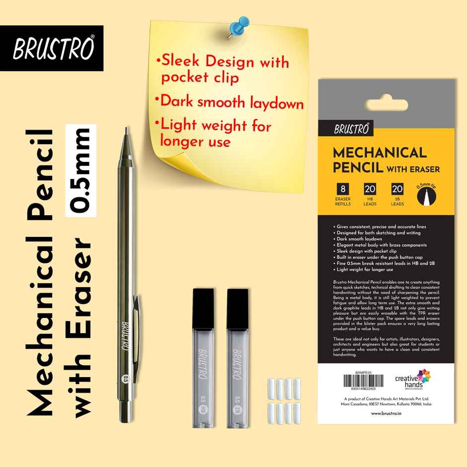 Brustro Mechanical Pencil With Eraser 0.5Mm