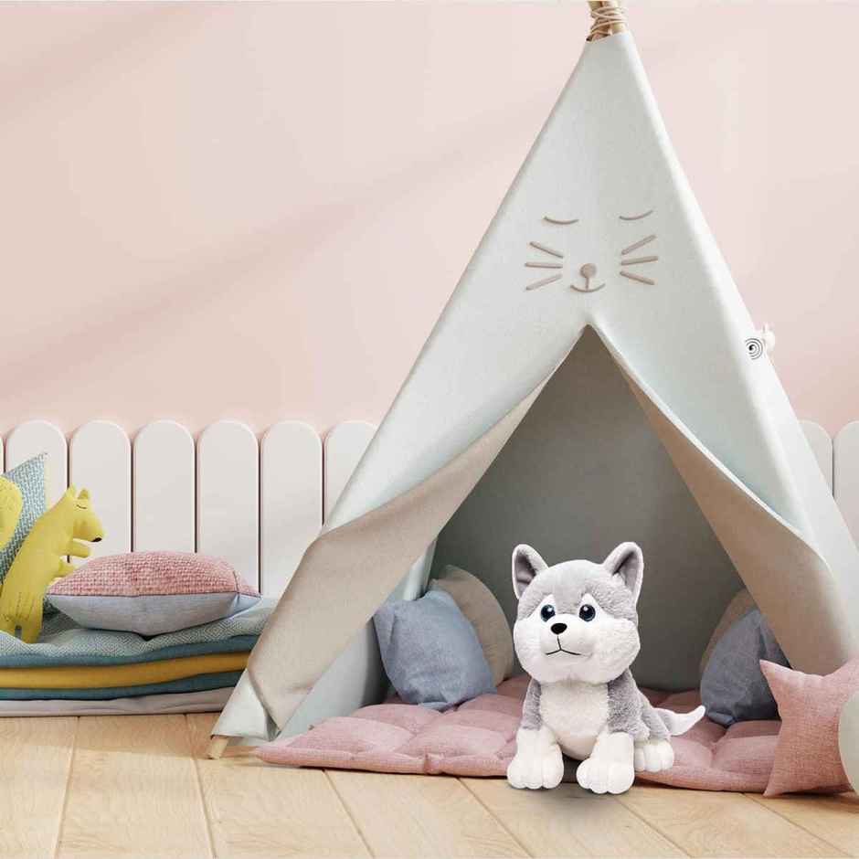 Webby Plush Husky Dog Stuffed Animal Puppy Soft Toy, Adorable Gifts for Kids and Adult, 30CM (Grey)