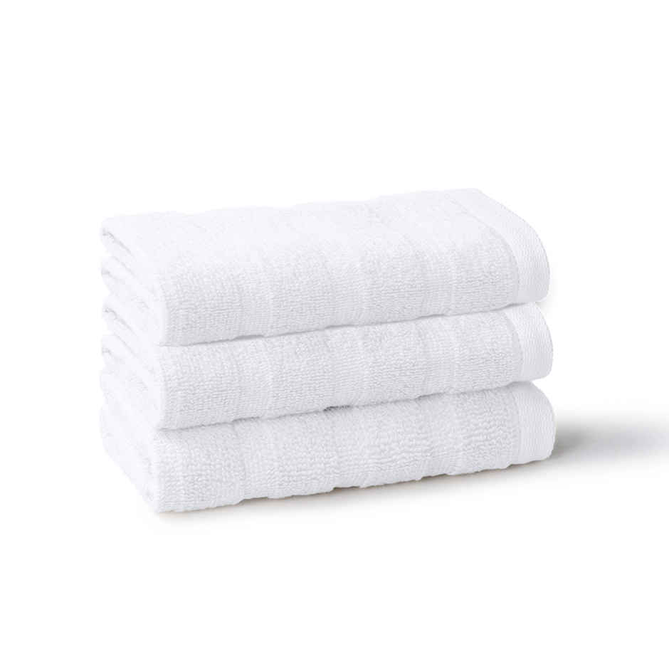 Mytrident Quick Dry Cotton Face Towel Set | 13 x 13 in | White