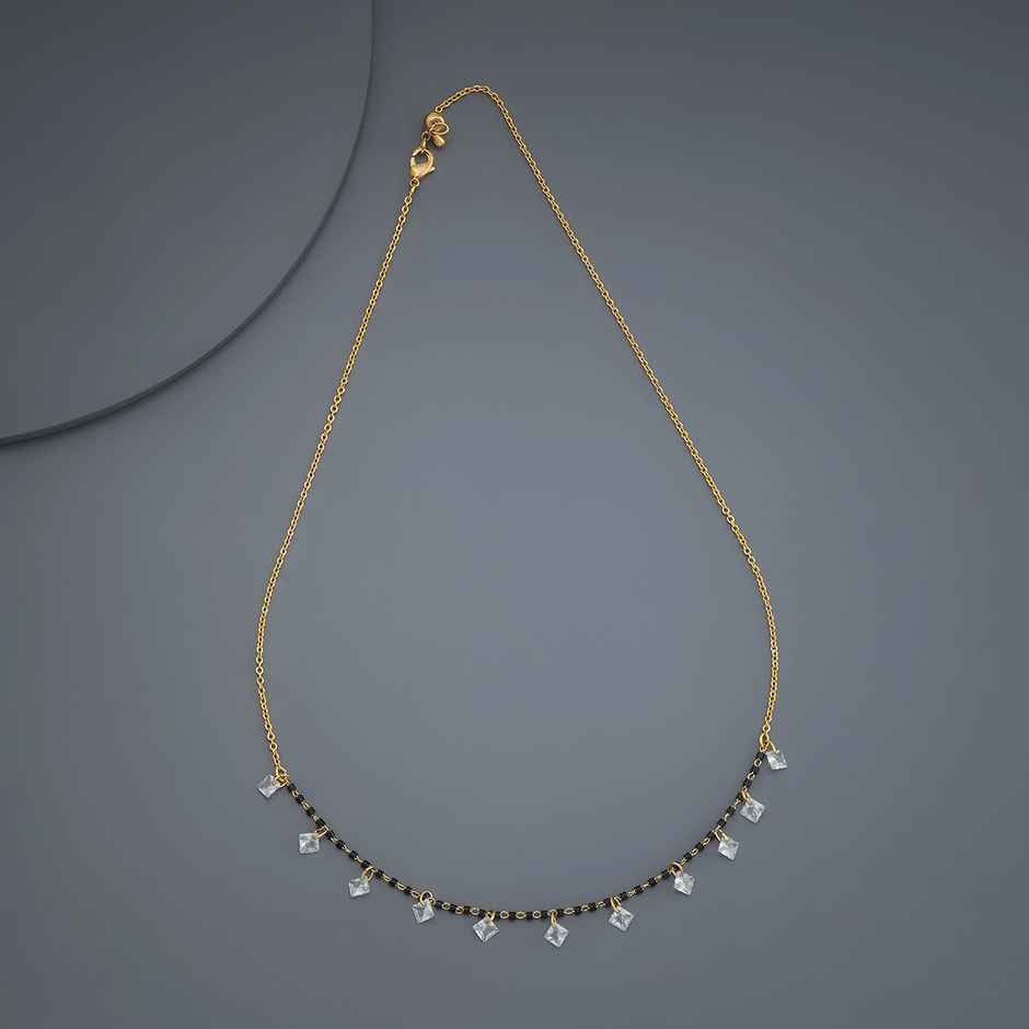 Kushal s Fashion Jewellery White Gold-Plated Zircon Trendy Mangalsutra | 441323