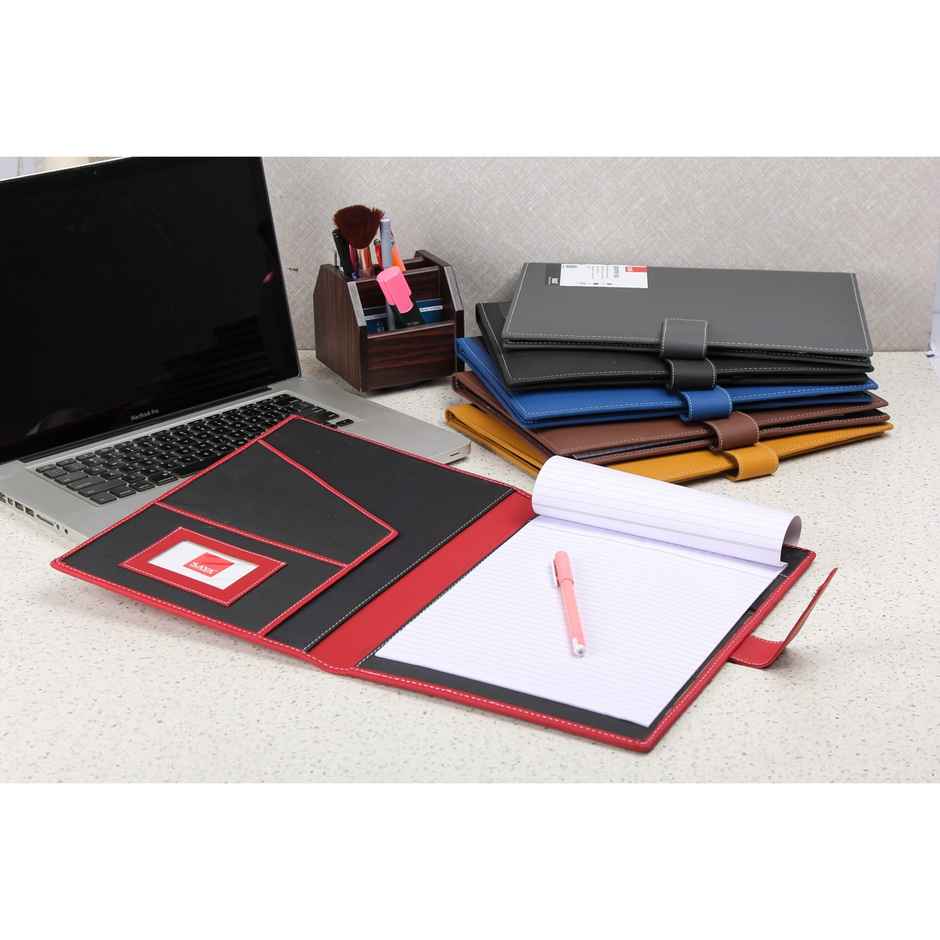 Saya Executive Folder with Magnetic Lock - FS Size, Notepad, Pen & Card Holder | Assorted