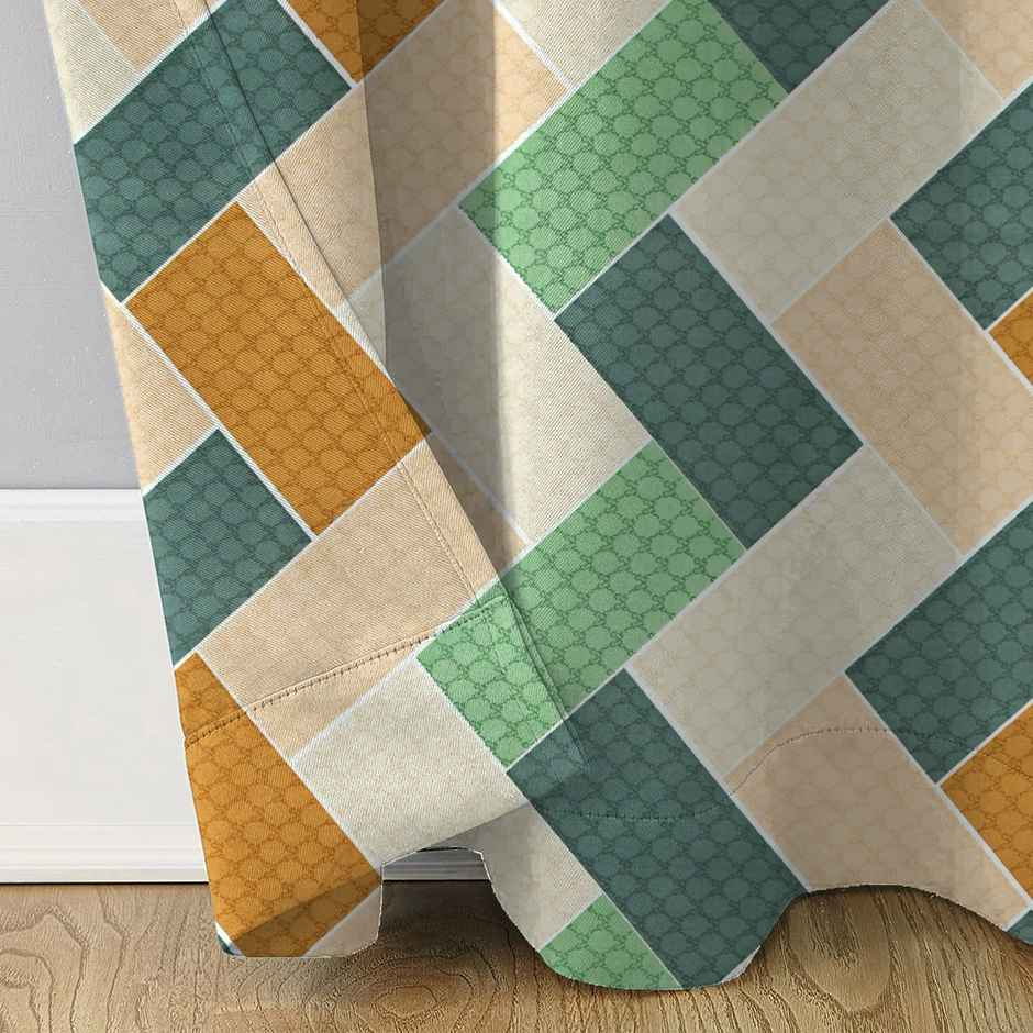 BAY6 Microfiber Cotton Door Curtains - Set of 2 - (8x4 ft) - Multicolor