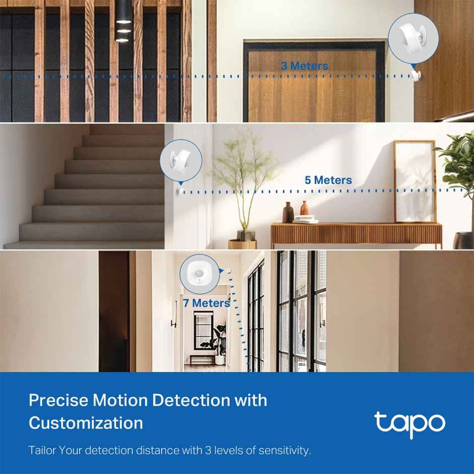 TP-Link Tapo T100 Smart Motion Sensor, with Motion-Activated Light, Energy Saving, Device Sharing