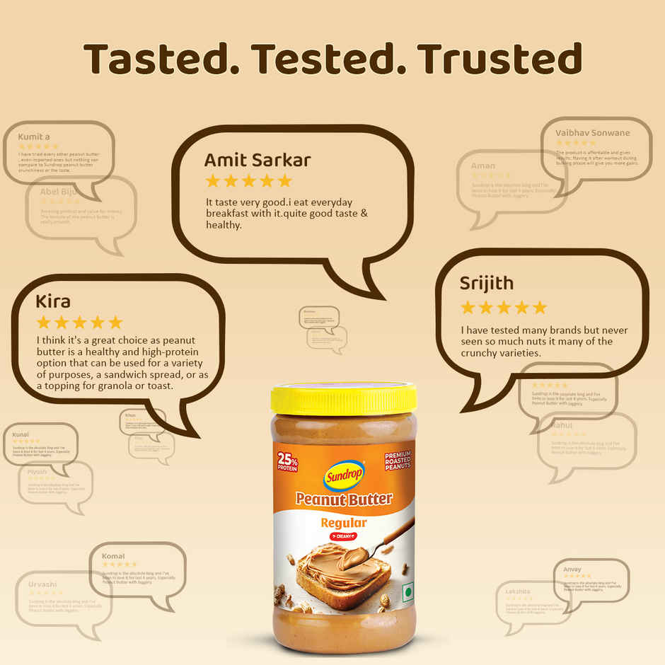 Sundrop Peanut Butter | Creamy | 25% Protein | Great Value Per Gram of Protein