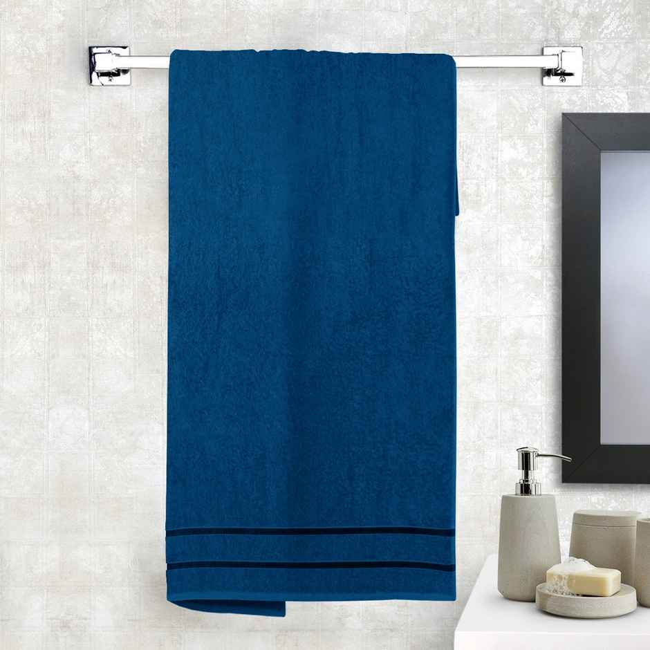 Story@Home 100% Cotton 450 1 Piece Bath Towel Navy Solid