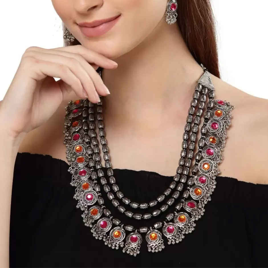 YouBella Afghani Tribal Latest Design Jewellery Jewellery Set for Women (Multi-colour)