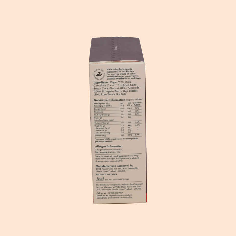 The Cinnamon Kitchen Cacao, Almond & Berry Rocks Dark Chocolate