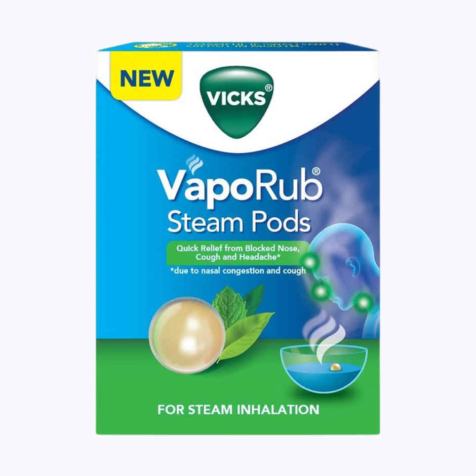 Vicks Vaporub(25ml), Vicks Inhaler (0.5ml) & Vicks Steam Pods(4pc) Combo
