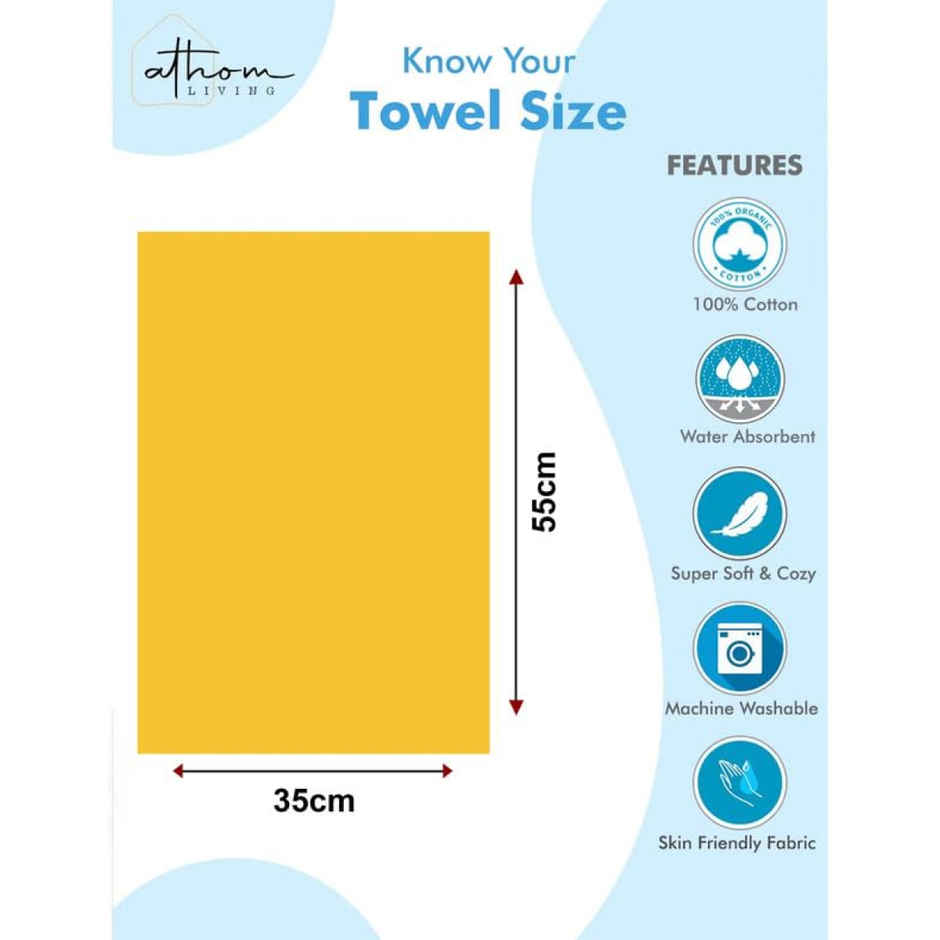 Casacraft by Pepperfry Hand and Face Towel - 400 GSM | 100% Cotton