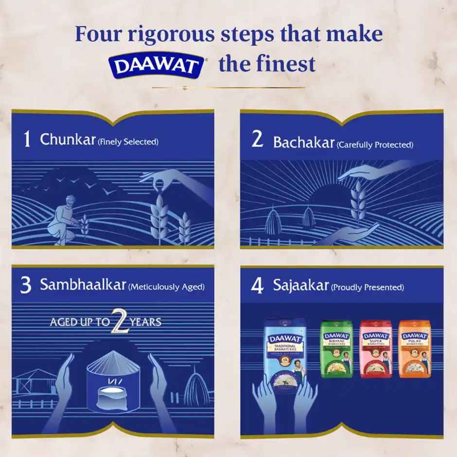 Daawat Traditional Pure Basmati Rice | Extra Long Grain