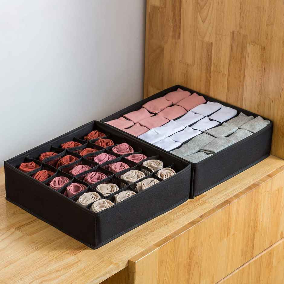 Zedak Undergarments & Socks Organizer For Wardrobe | Black