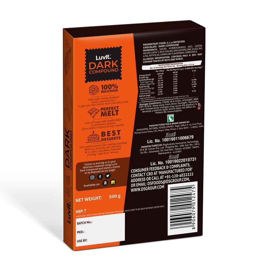 Luvit Dark Compound Chocolate Bar