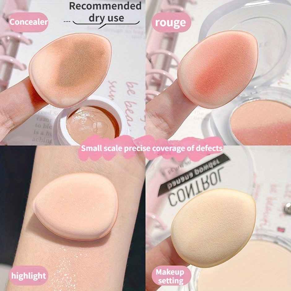 Chronex 5 Pcs Air Cushion Powder Puff Set | Ultra-Soft Wet & Dry Makeup Sponges For Face | AsBAUted