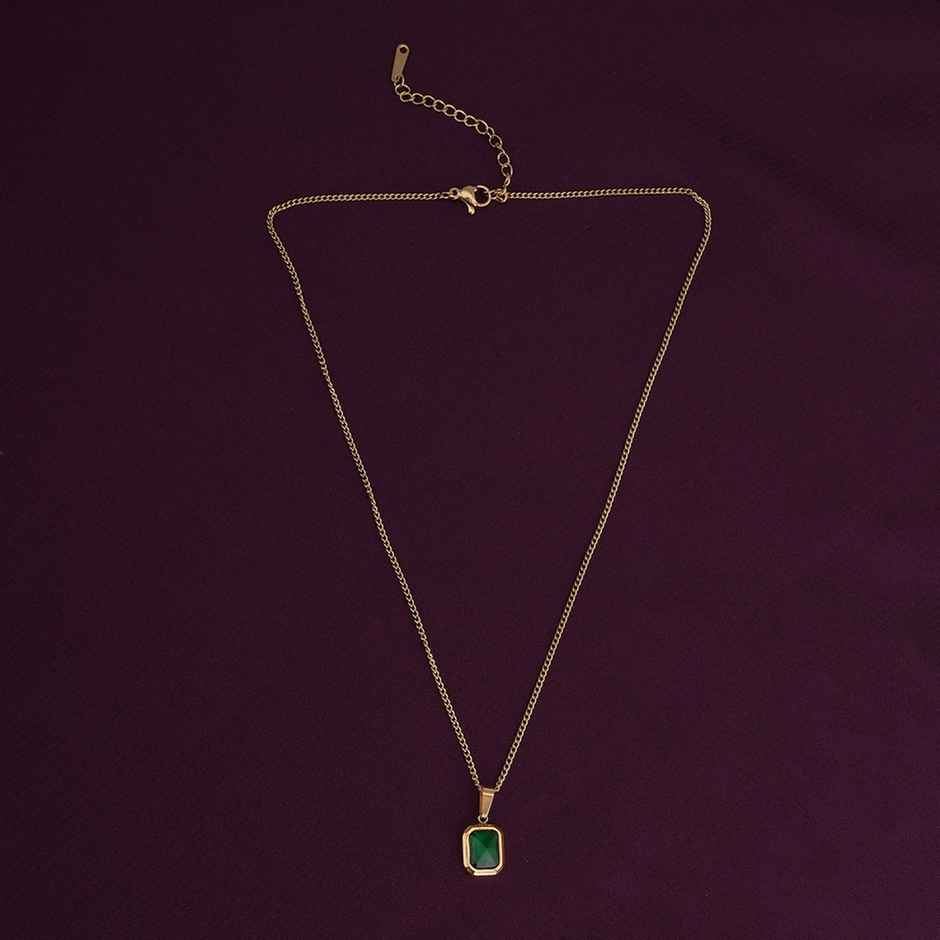 Palmonas Classic Emerald Necklace For Womens | Waterproof And Anti-Tarnish