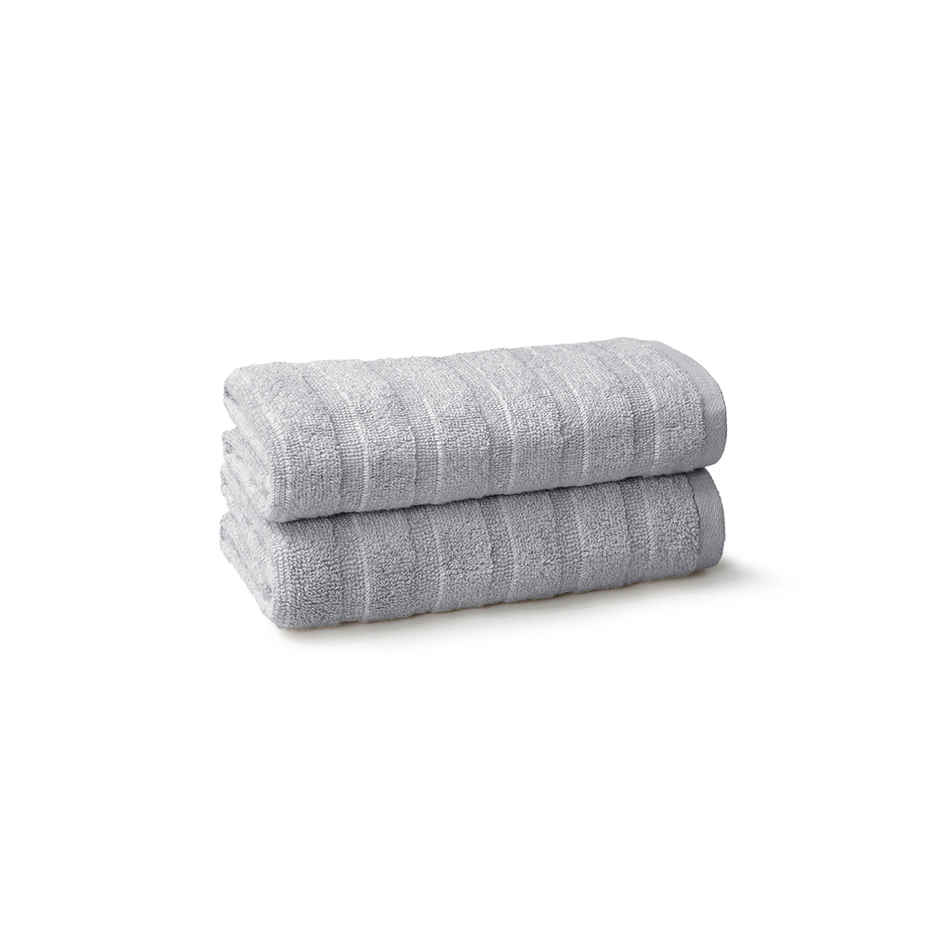 Mytrident Quick Dry Cotton Hand Towel Set | 16 x 28 in | Charcoal Grey