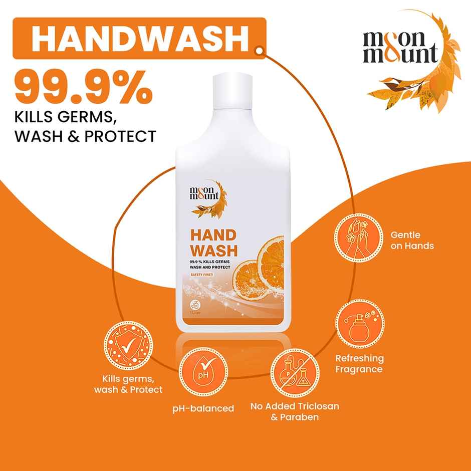 Moon And Mount Hand Wash Protection From Germs Hand Wash Liquids (Orange) 1 l