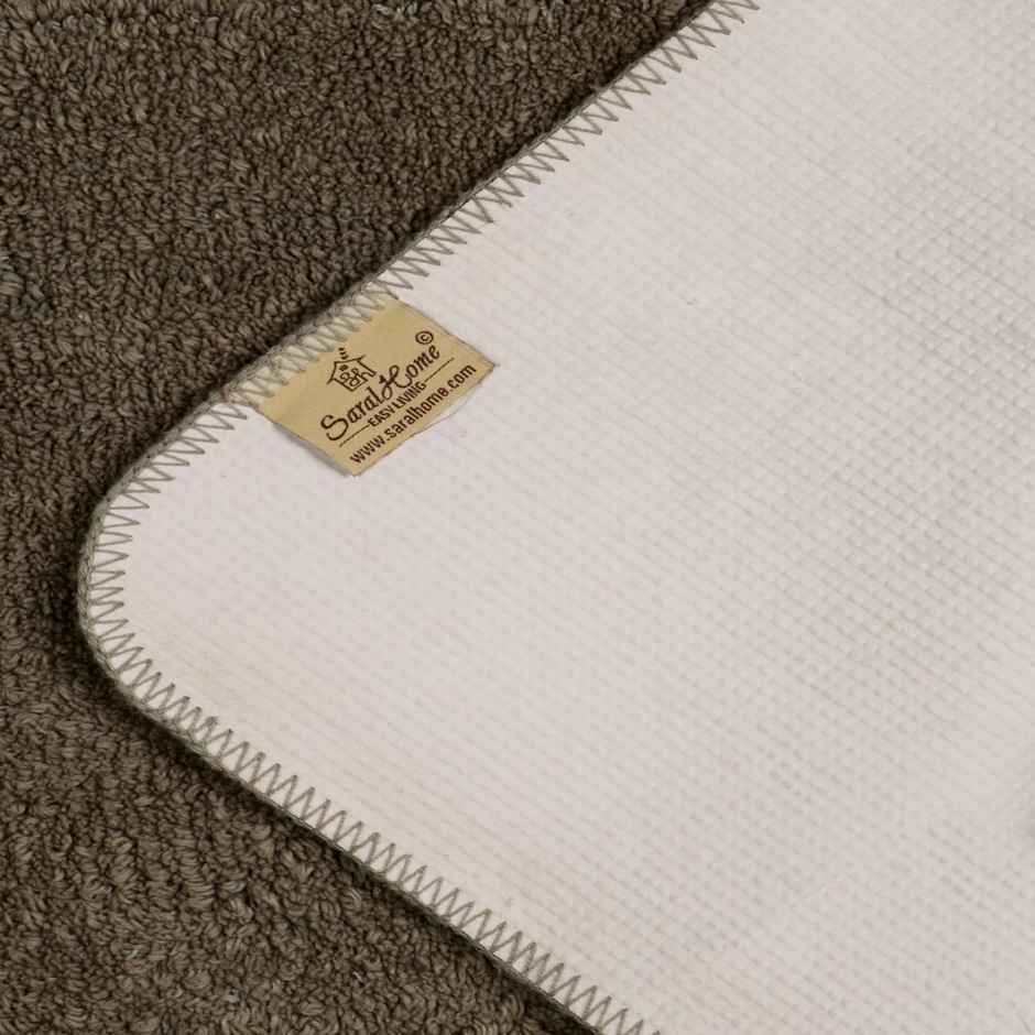 Saral Home Cotton Anti Skid Solid Bathmats | Soft & Super Absorbent Mats | Brown - 40 x 60 cm