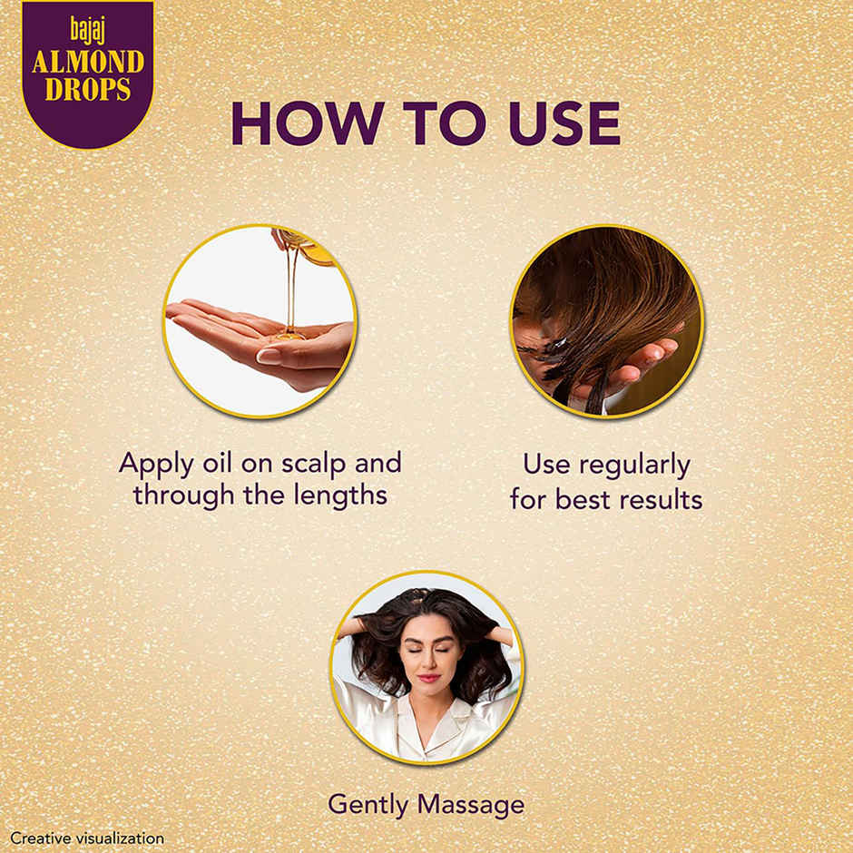 Bajaj Almond Drops Hair Oil with 2x Hairfall Reduction and 6x Vitamin E & Almond Oil