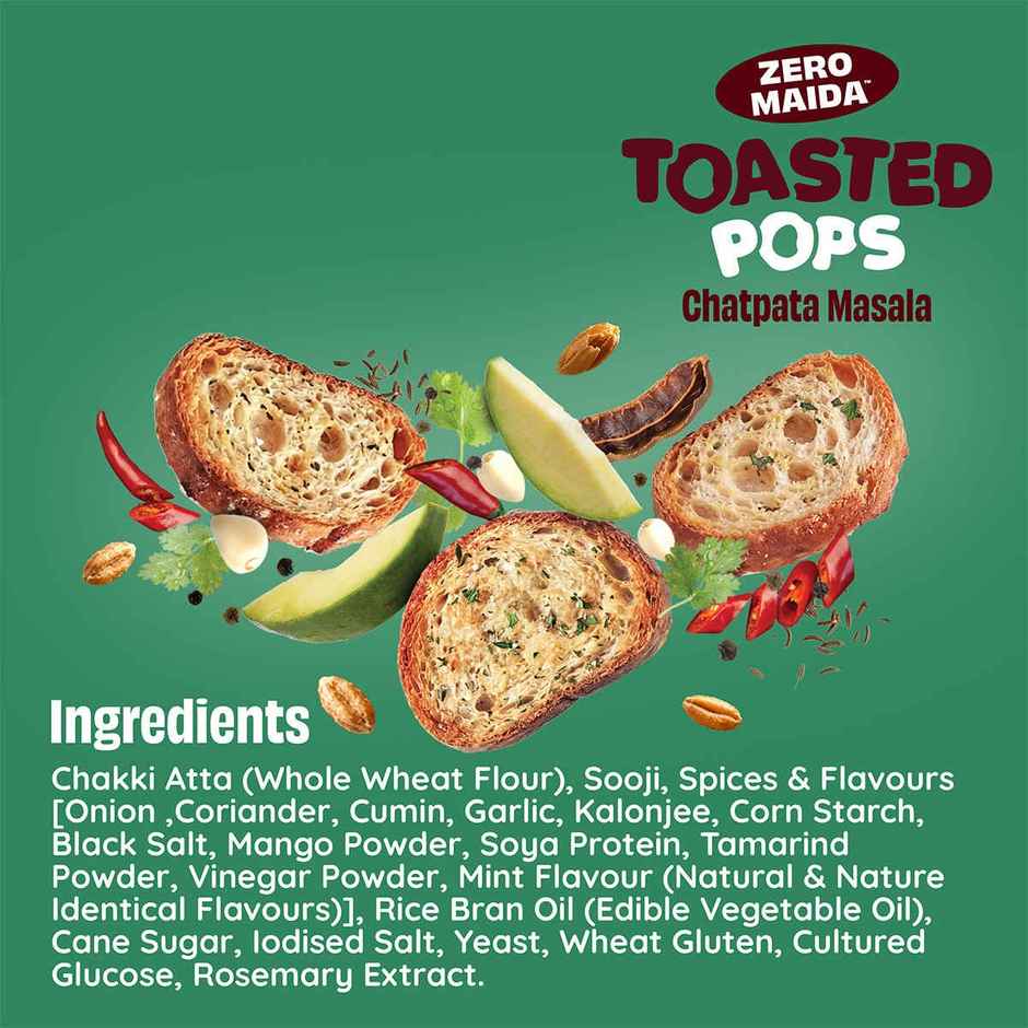 The Health Factory Toasted Pops Chatpata Masala | Zero Maida | Baked Snack