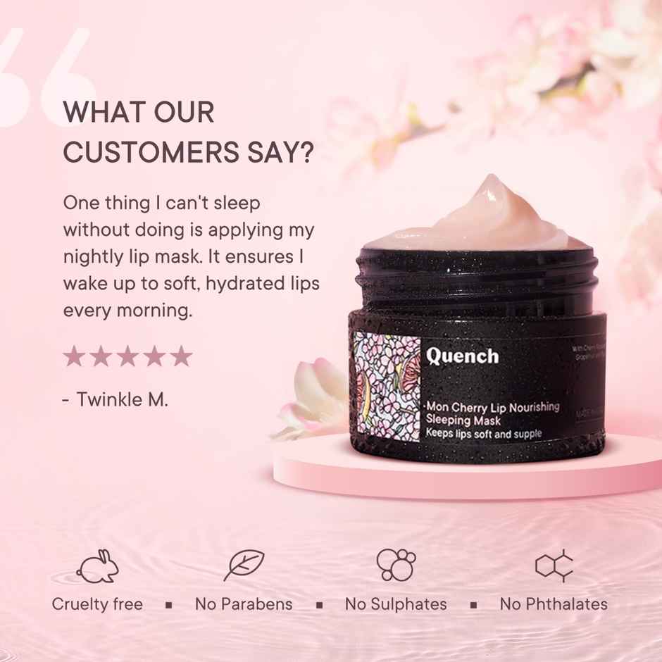 Quench Botanics Mon Cherry Lip Nourishing Sleeping Mask, 15ml