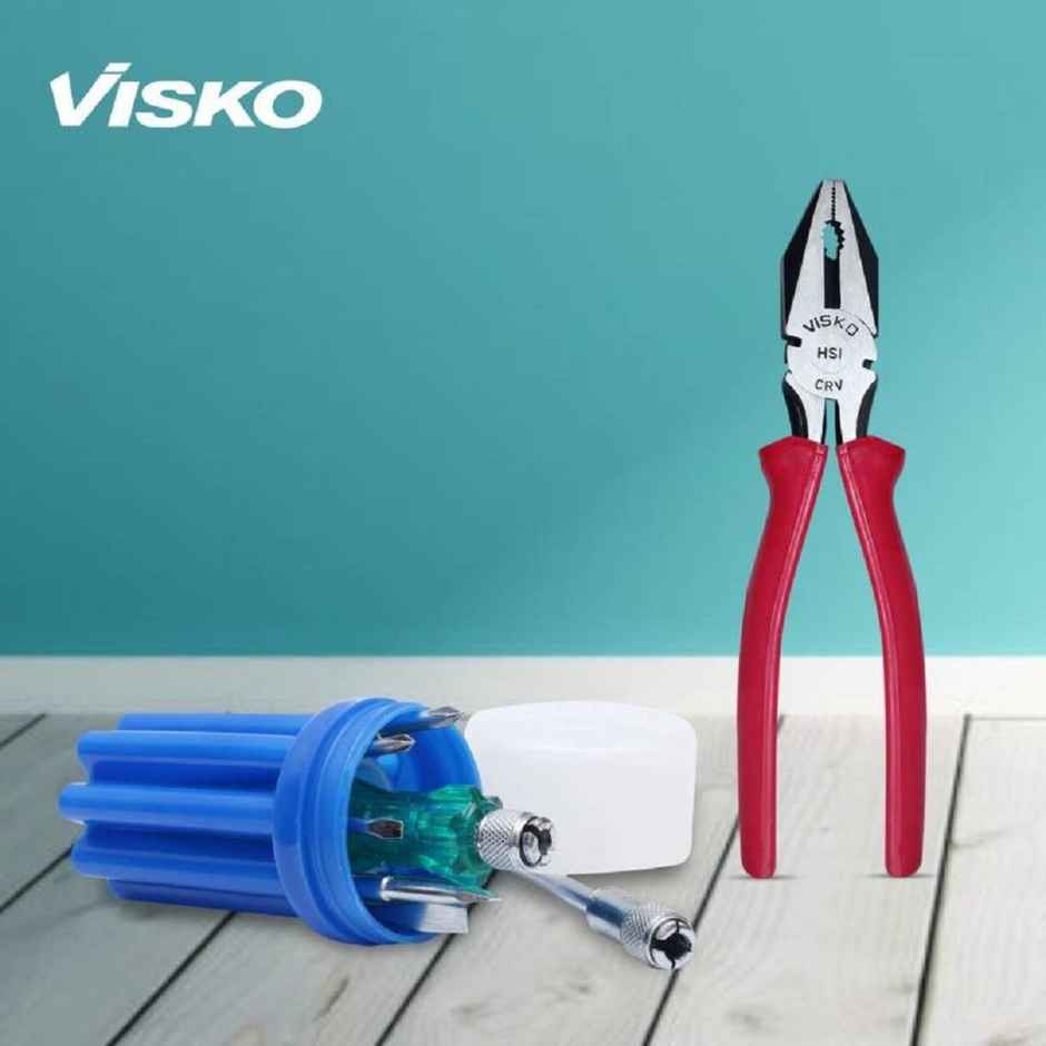 Visko 810 Tools Kit With Screwdriver Set | Tester | Crv Plier Hand Tool Kit 2 Tools