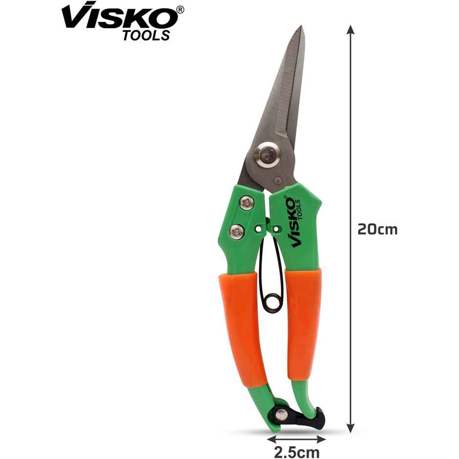 Visko 641 Garden Pruner, 10 Inch Garden Bypass Pruning Shears, Tree Trimmers Bypass Pruner | Manual