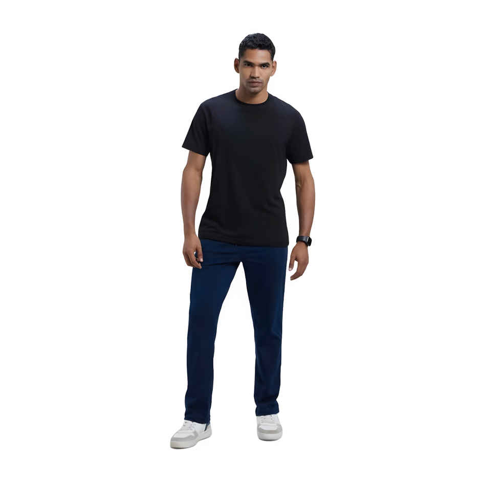 Jockey 9500 Men's Super Combed Cotton Rich Trackpants|Regular Fit|Side Pockets | Navy/Grey Mel-M