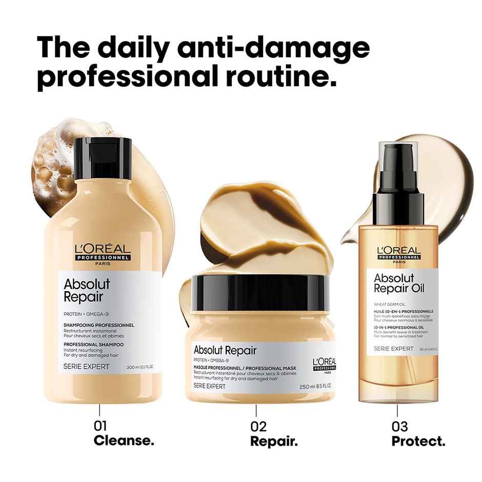 L'Oréal Professionnel Absolut Repair Shampoo (300ml) & L'Oréal Professionnel Absolut Repair Mask (250g) & L'Oréal Professionnel Absolut Repair Serum (90ml) Combo