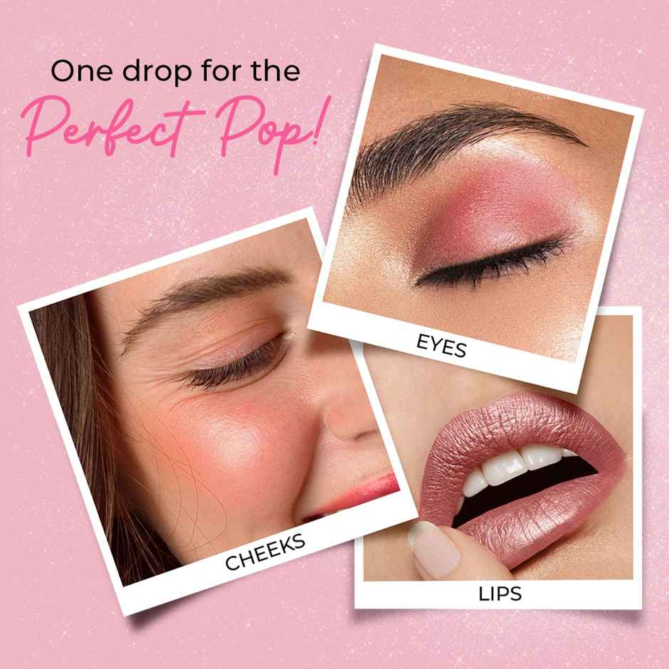 Just Herbs Halo Glow Liquid Dewy Radiance Pigmented Long Stay Blush Drops (What A Melon)