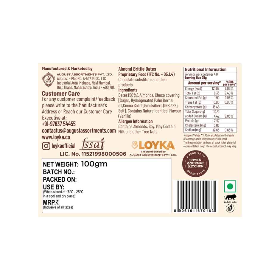 Loyka Almond Brittle Gourmet Dates Box