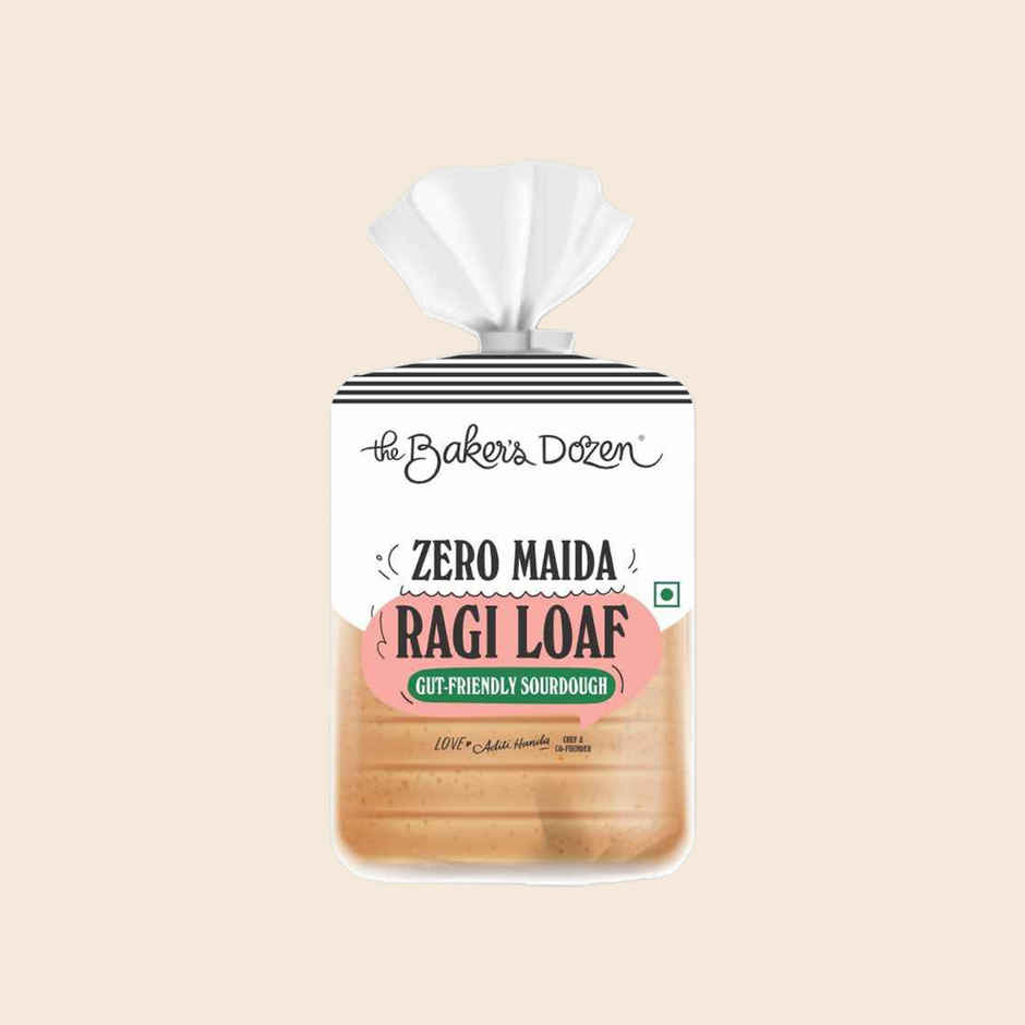 The Baker's Dozen Zero Maida Ragi Bread | Atta Bread (Not Brown) | Sandwich Bread | Healthy Bread