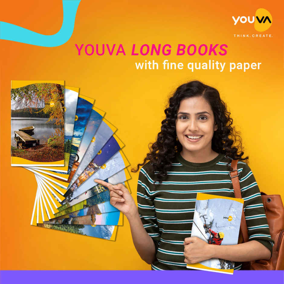 Navneet Youva Soft cover Single Line Notebook | 172 Pages , 17cm x 27cm Long ,Nature