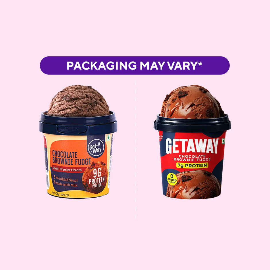 Get-A-Way Chocolate Brownie Fudge Ice Cream Cup | Zero Added Sugar
