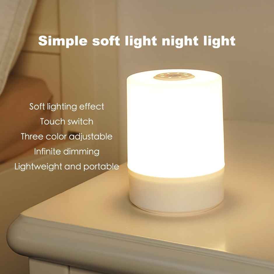 Desidiya Touch Control LED Touch Bedside Night Light | 3 Colors LED Lamp USB Corded Electric