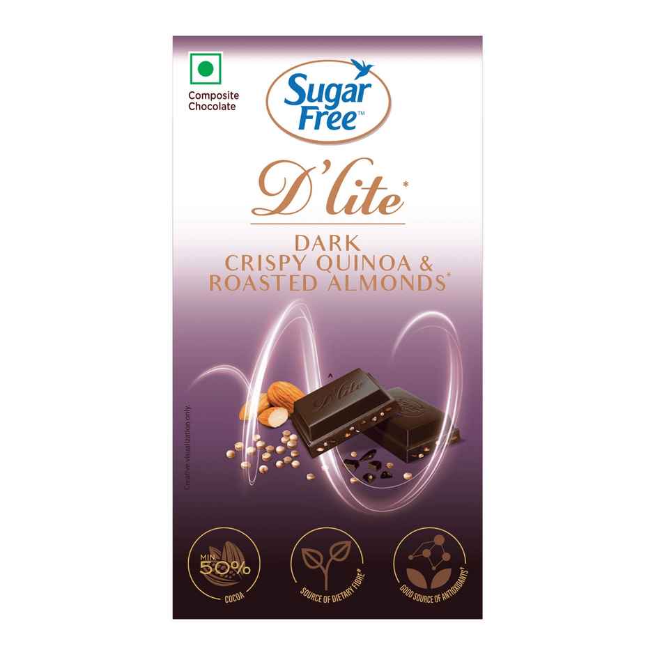 Sugar Free D'lite Quinoa & Almonds Dark Chocolate Bar