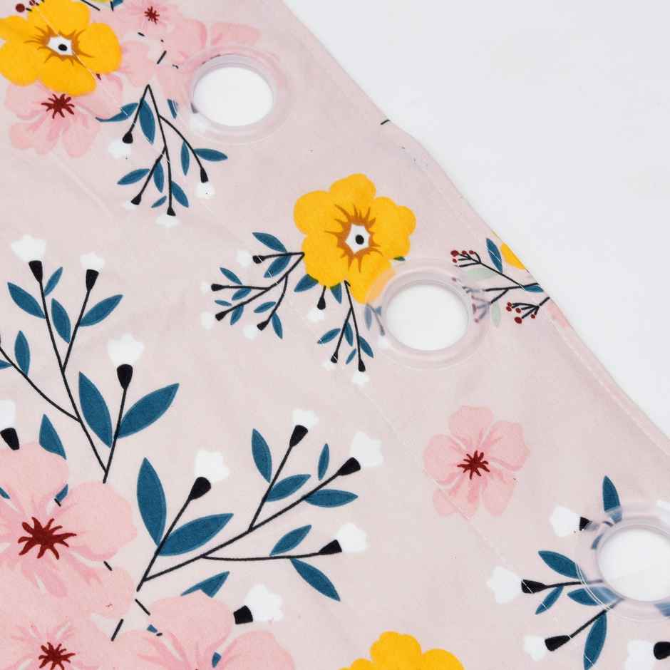 BAY6 Polyester Long Door Curtains - Set of 2 - (9x4 ft) - Peach