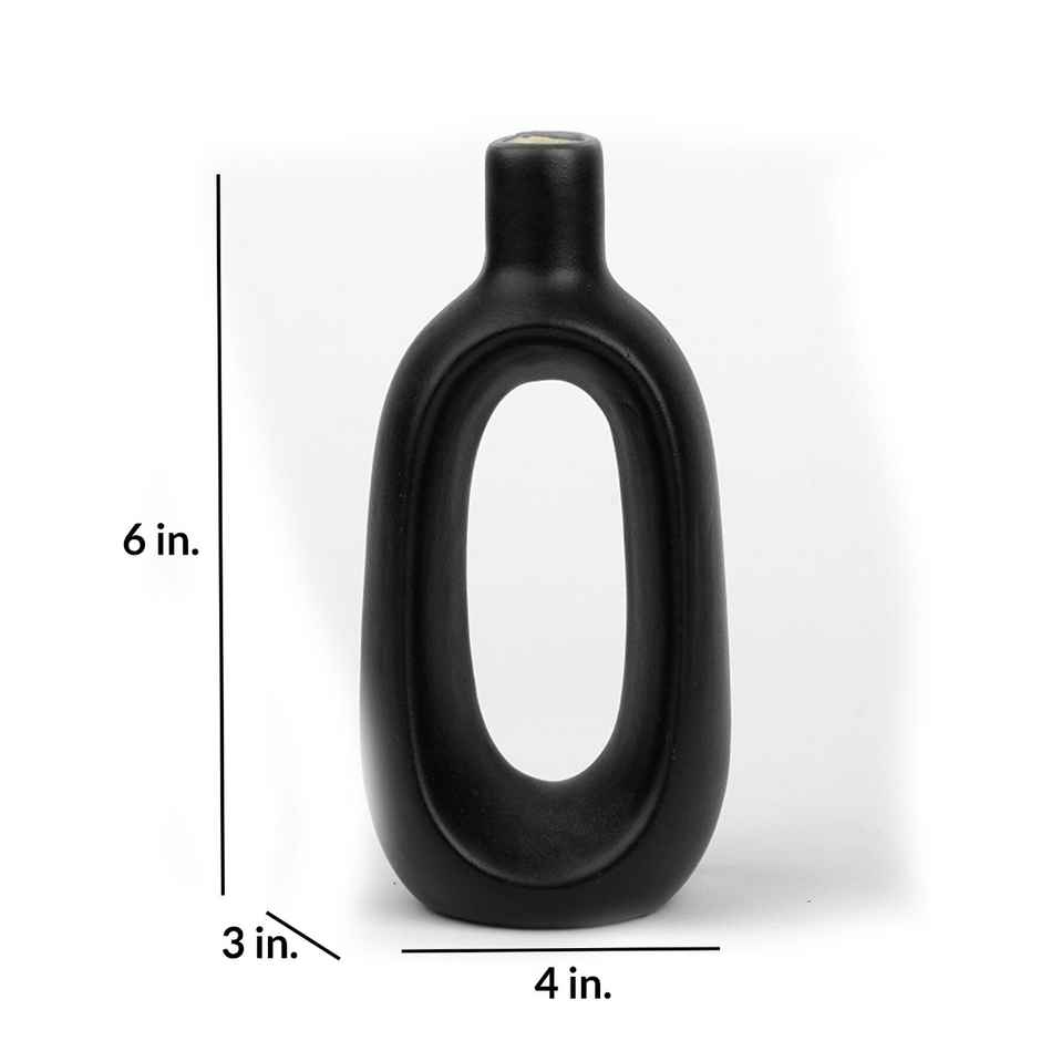 Casacraft by Pepperfry Black Ceramic Ryan Table Vases