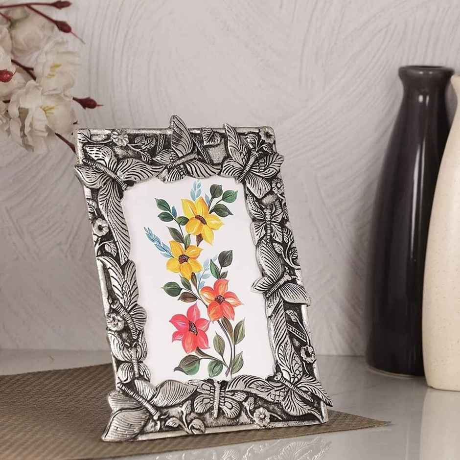 Devnidhii Photo Frame Silver Place with Butterfly Figurines