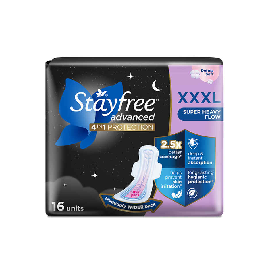 Cadbury Bournville Rich Cocoa 50% Dark Chocolate Bar (30g) & Stayfree Advanced All Nights Sanitary Pads | Xxxl (16pc) Combo  