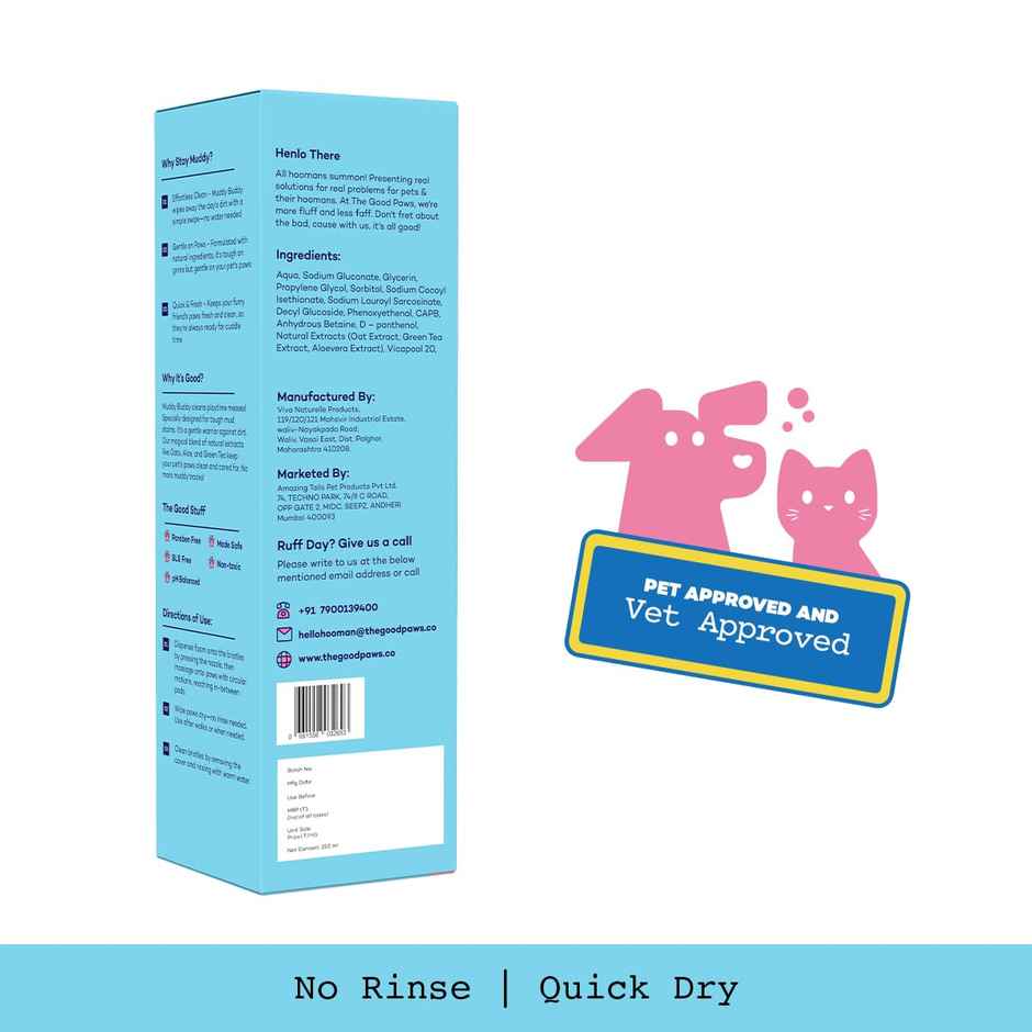 The Good Paws Muddy Buddy - Paw Cleaner For Dogs And Cats (No Rinse & Quick Dry)