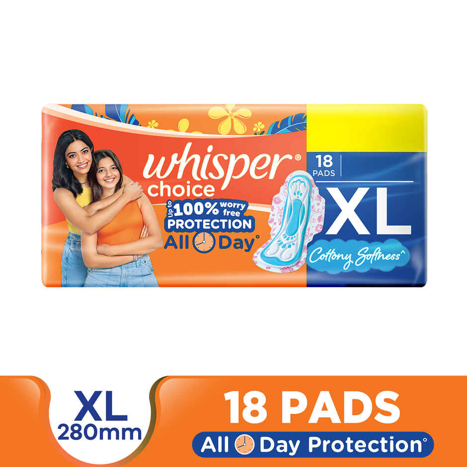 Whisper Choice Sanitary Pads | XL | 18 pcs