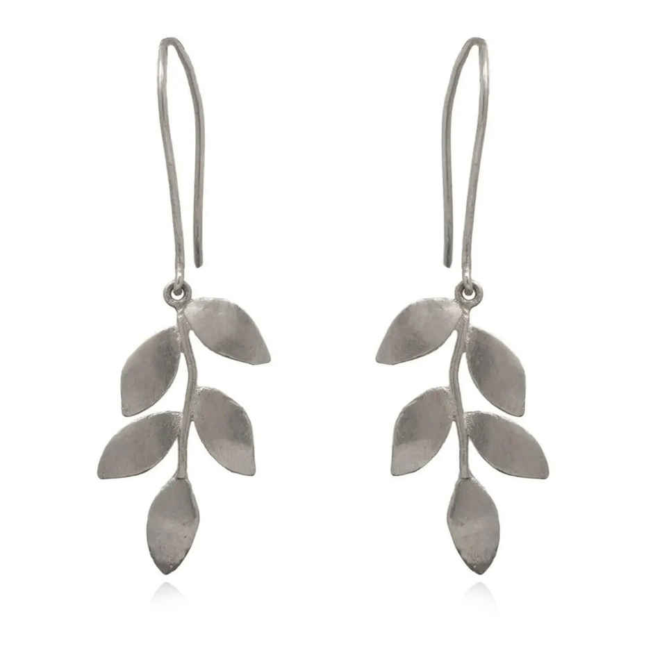 Unniyarcha 92.5 Silver Leaflets Earring