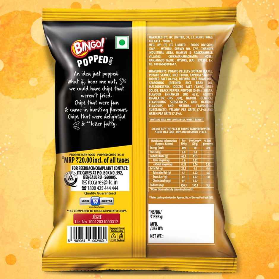 Bingo! Popped Chips Salt N Pepper | Crunchy & Savoury