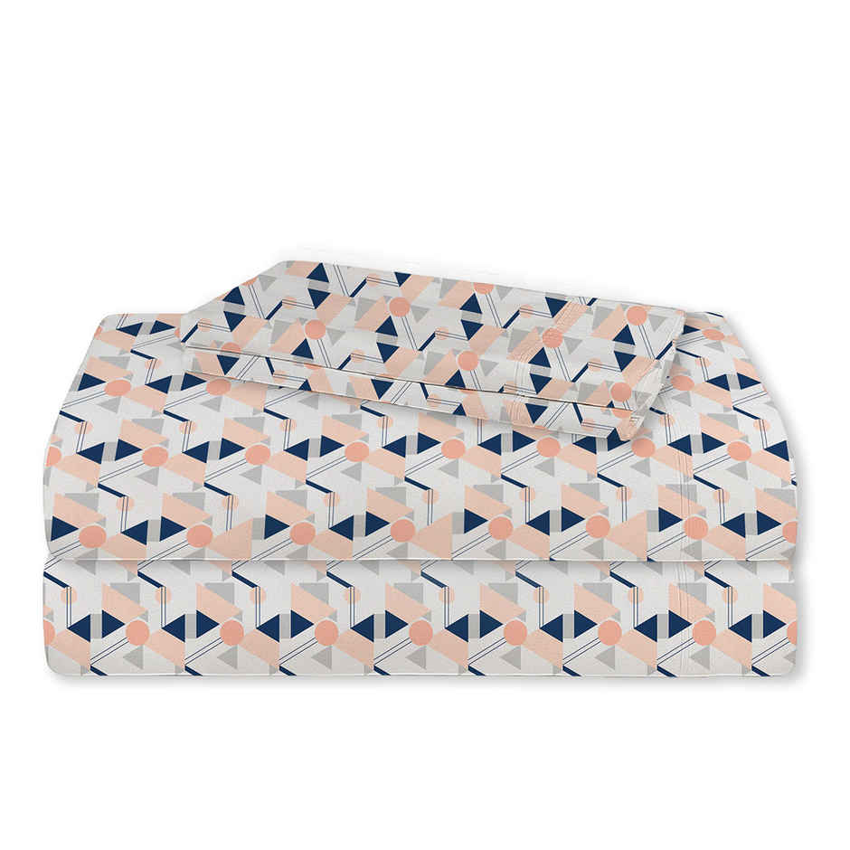 Home Elegance by myTrident Microfiber Bedsheet Set | Queen Size Double Bed sheet | 2 Pillow Covers | Pearl