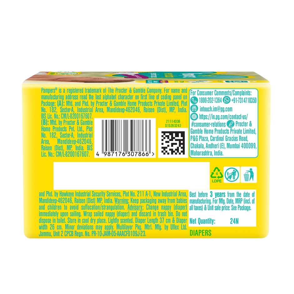 Pampers Active Baby Diaper (Taped, New Born XS, Upto 5 kg)