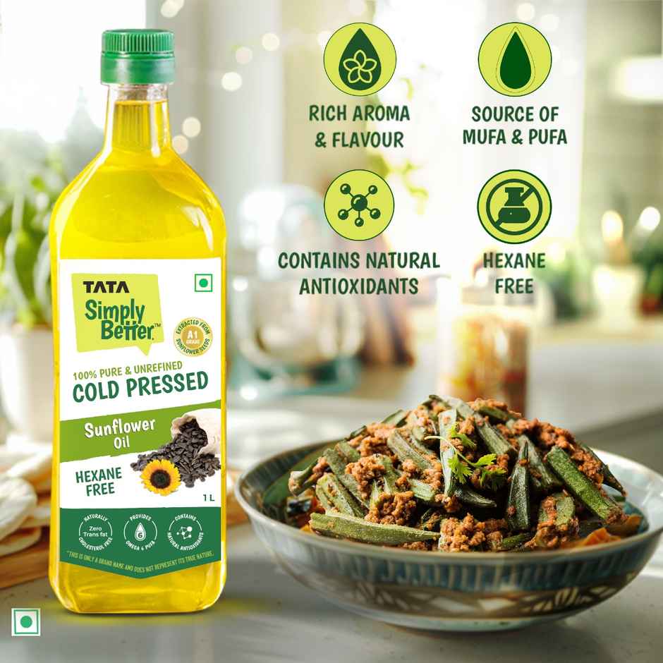 Tata Simply Better Sunflower Cold Pressed Oil | 100% Healthy Cooking Oil