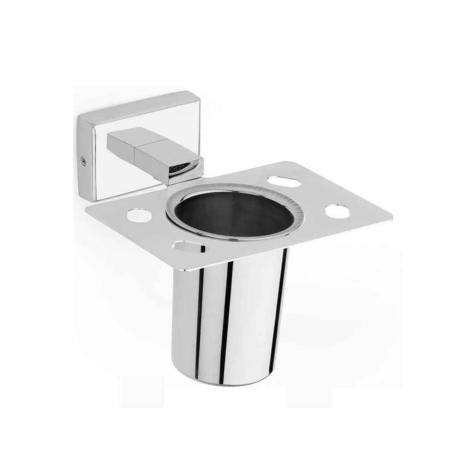 GLOXY Wall Mounted Toothbrush Holder Tumbler Stand Brush Holder for Bathroom Accessories SS304