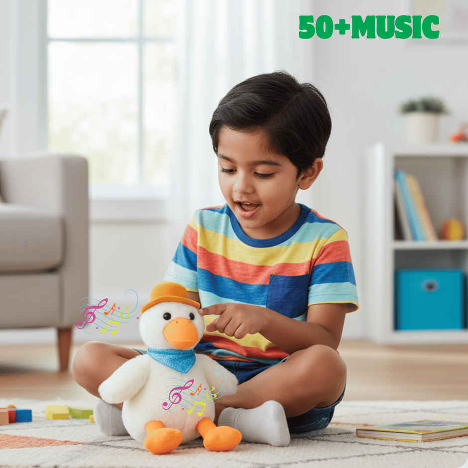 Toytales ES Jumper Duck | Soft Toy | Stuffed Animal | Birthday Gift For Kids |Electronic Toys|Animal